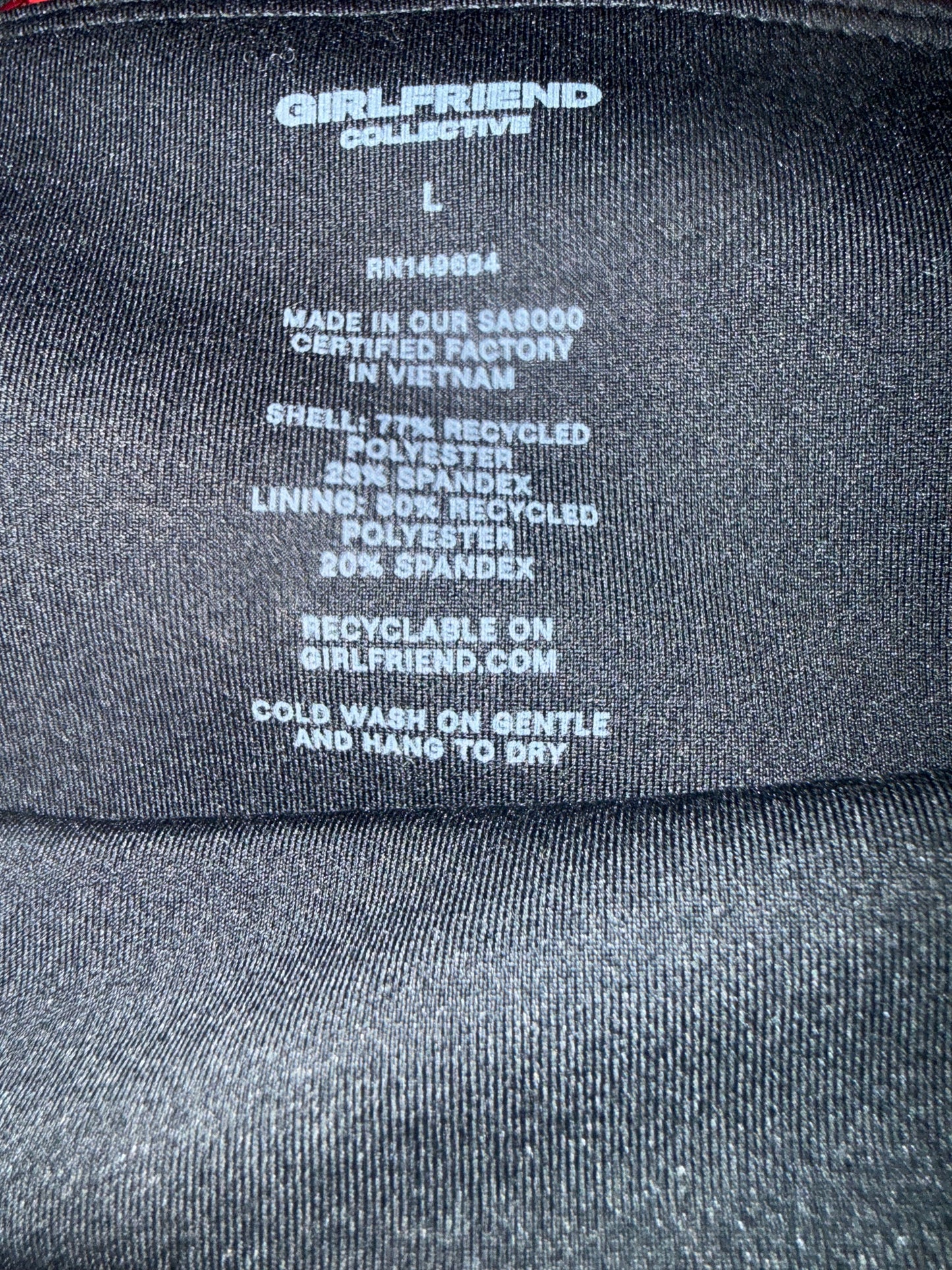 Girlfriend Collective Black Contour Keyhole Performance Top NWT Size Large