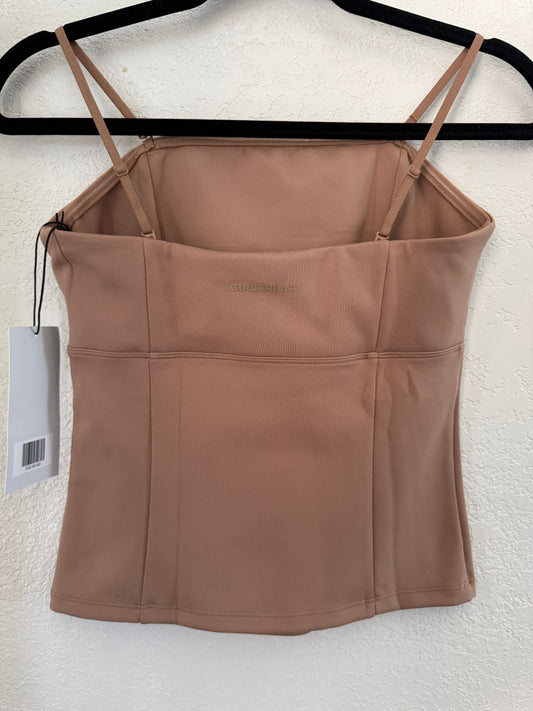 Girlfriend Collective NWT Taupe Built-In Bra Cami Tank Top Medium