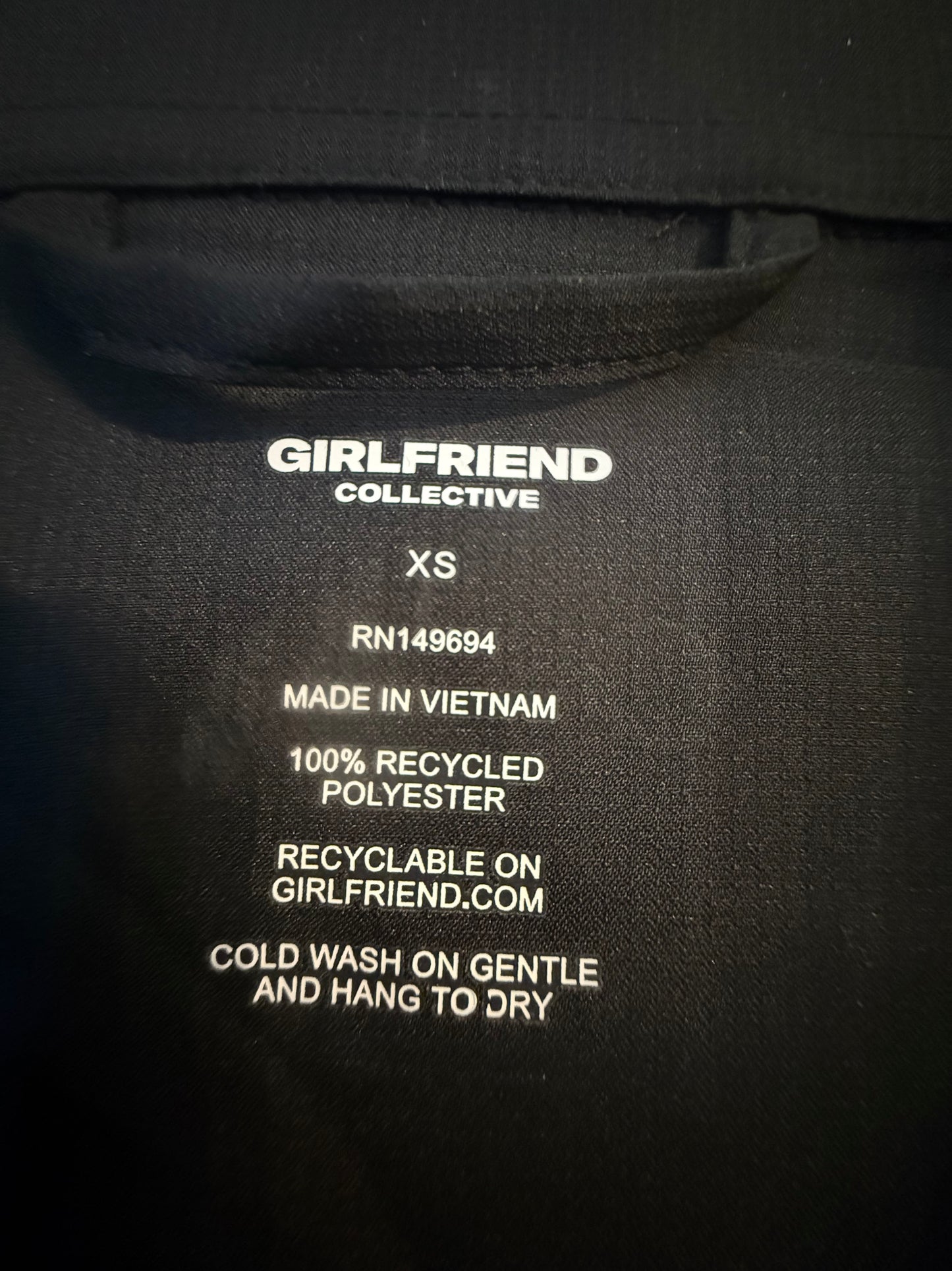 Girlfriend Collective Black Button-Front Utility Jacket NWT – XS