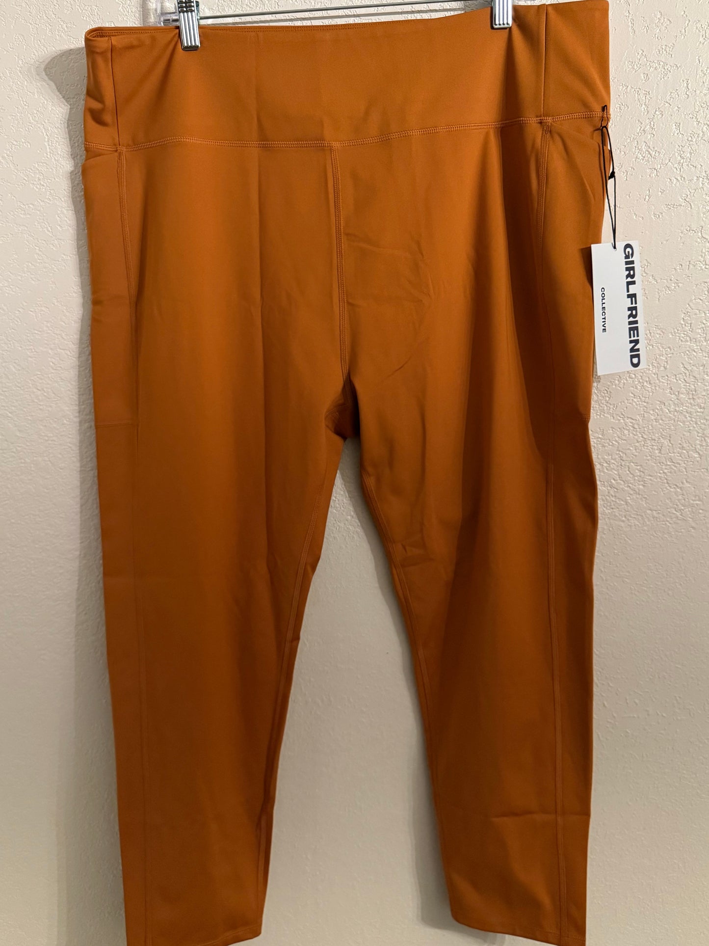 NWT Girlfriend Collective High-Rise Pocket Leggings Burnt Orange 4XL