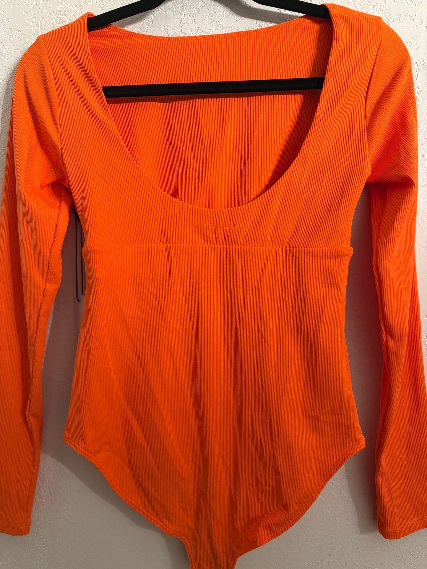 Girlfriend Collective Ribbed Long Sleeve Bodysuit NWT Orange Size Medium