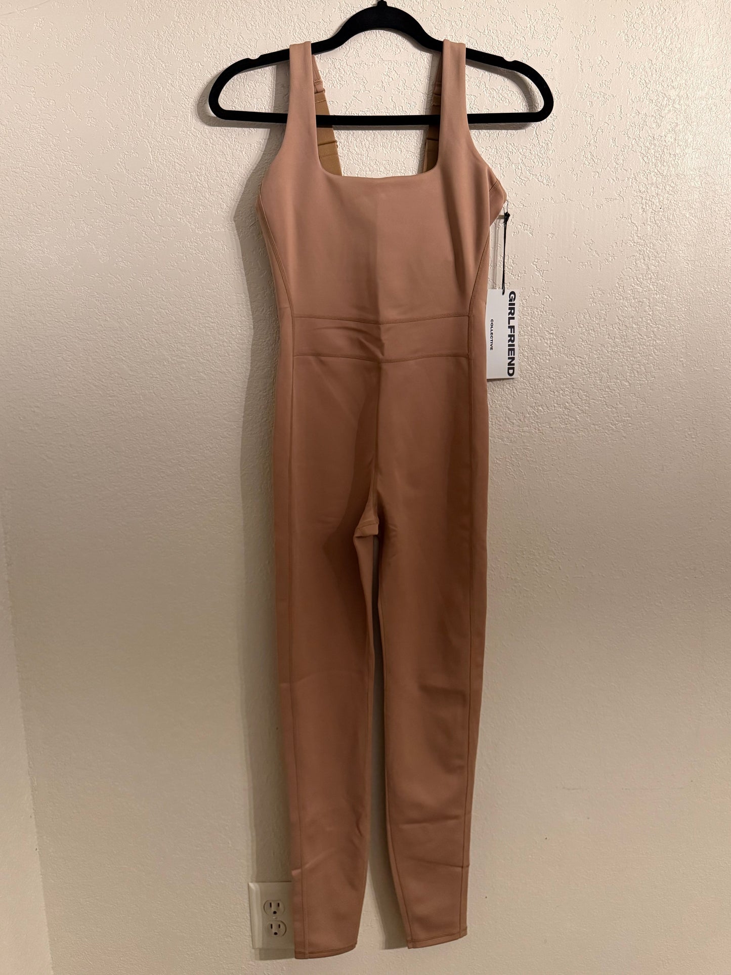 Girlfriend Collective NWT Compressive Unitard Jumpsuit Small Camel
