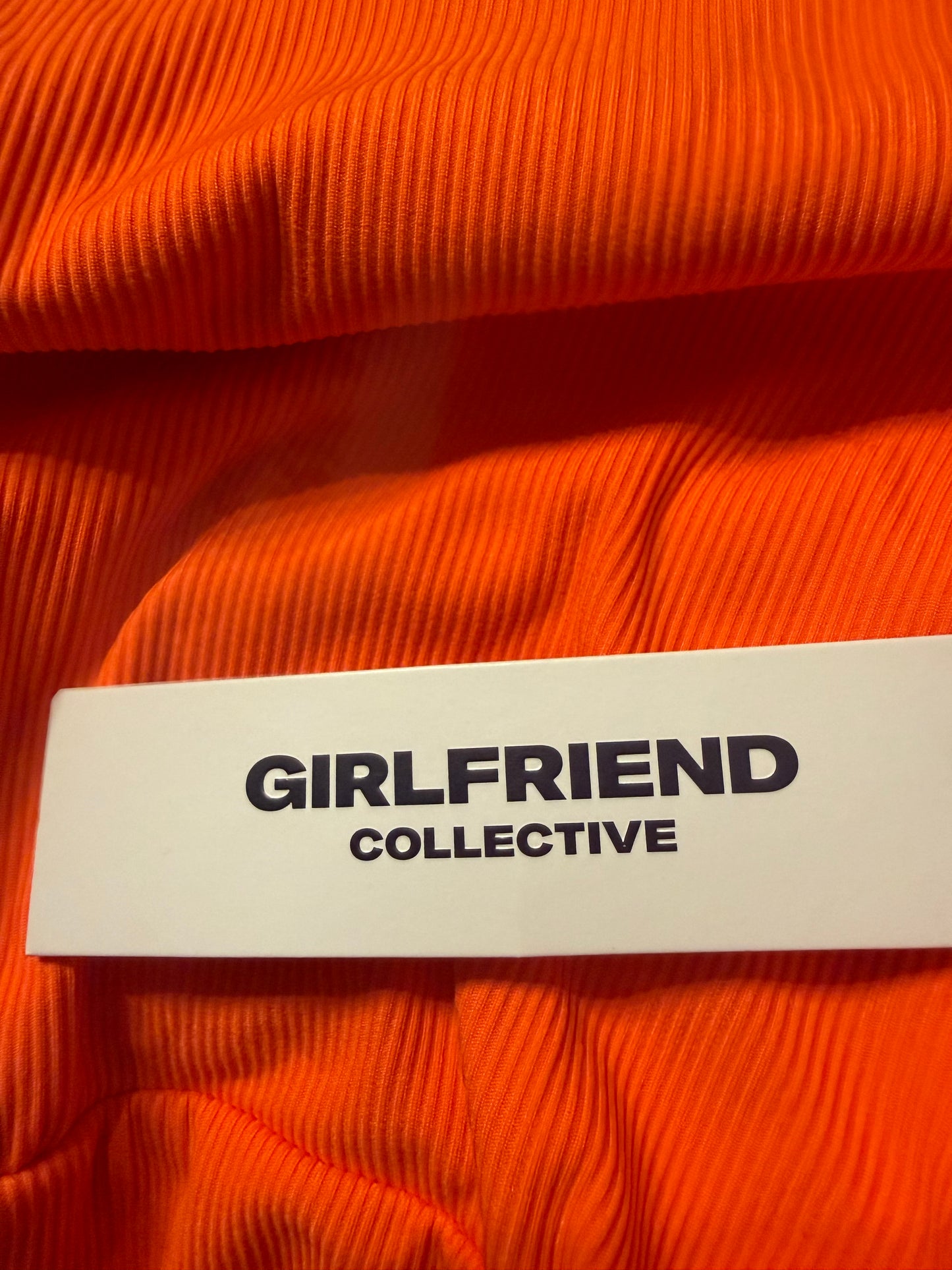 Girlfriend Collective Ribbed Long Sleeve Bodysuit NWT Orange Size Medium