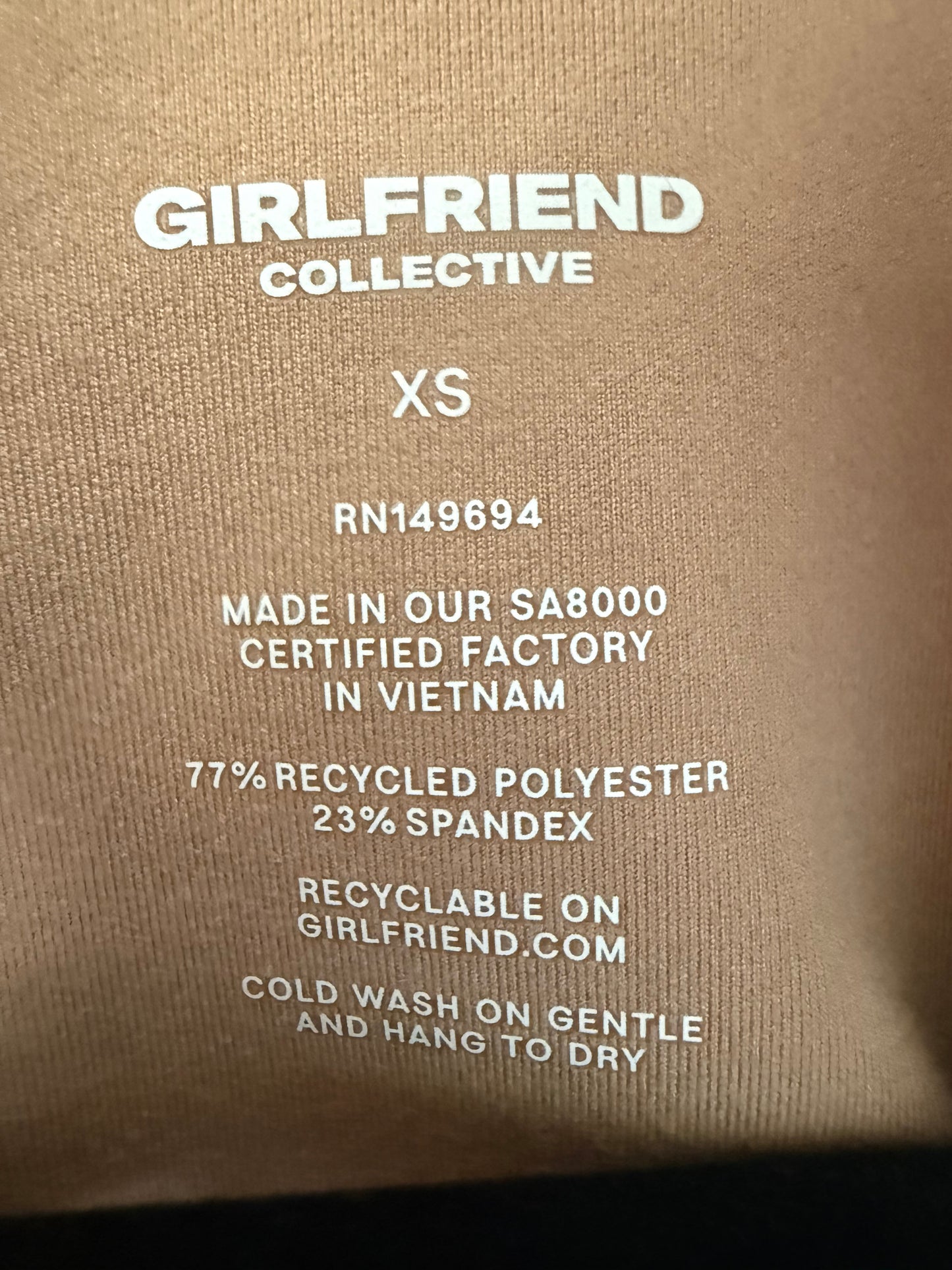 Girlfriend Collective Taupe Zip Front Performance Jacket XS