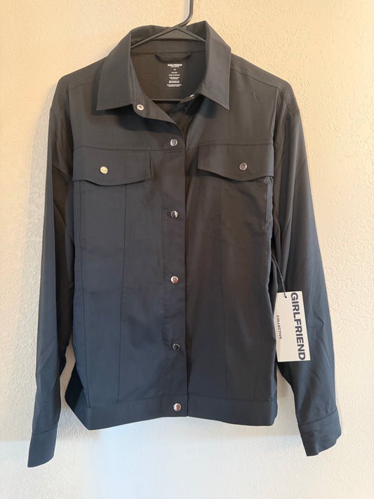 Girlfriend Collective Black Button-Front Utility Jacket NWT – XS