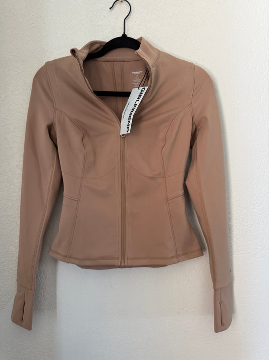 Girlfriend Collective Taupe Zip Front Performance Jacket XS
