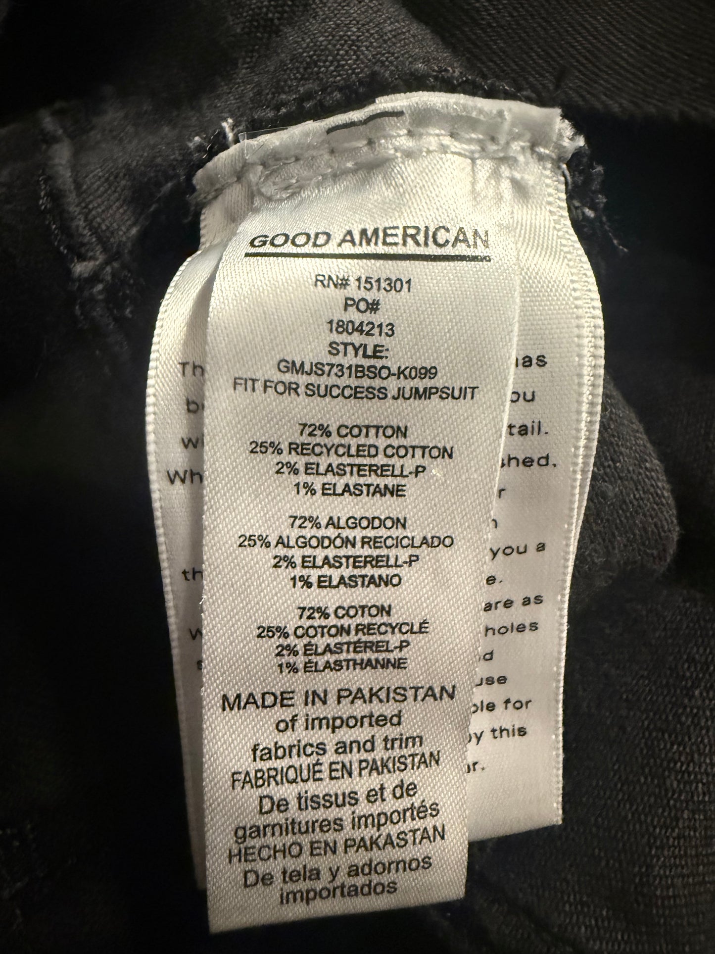 Good American Fit For Success Jumpsuit-Black